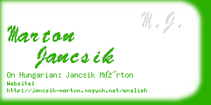 marton jancsik business card